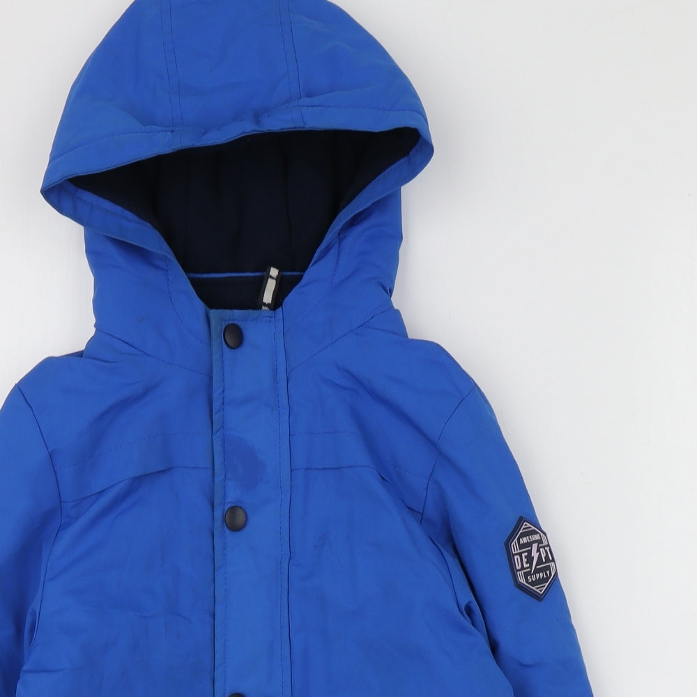 F&F Boys Blue   Rain Coat Coat Size 5-6 Years  Zip
