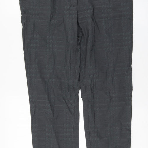 Masai Mens Grey Plaid Viscose Trousers  Size L L29 in Regular Zip