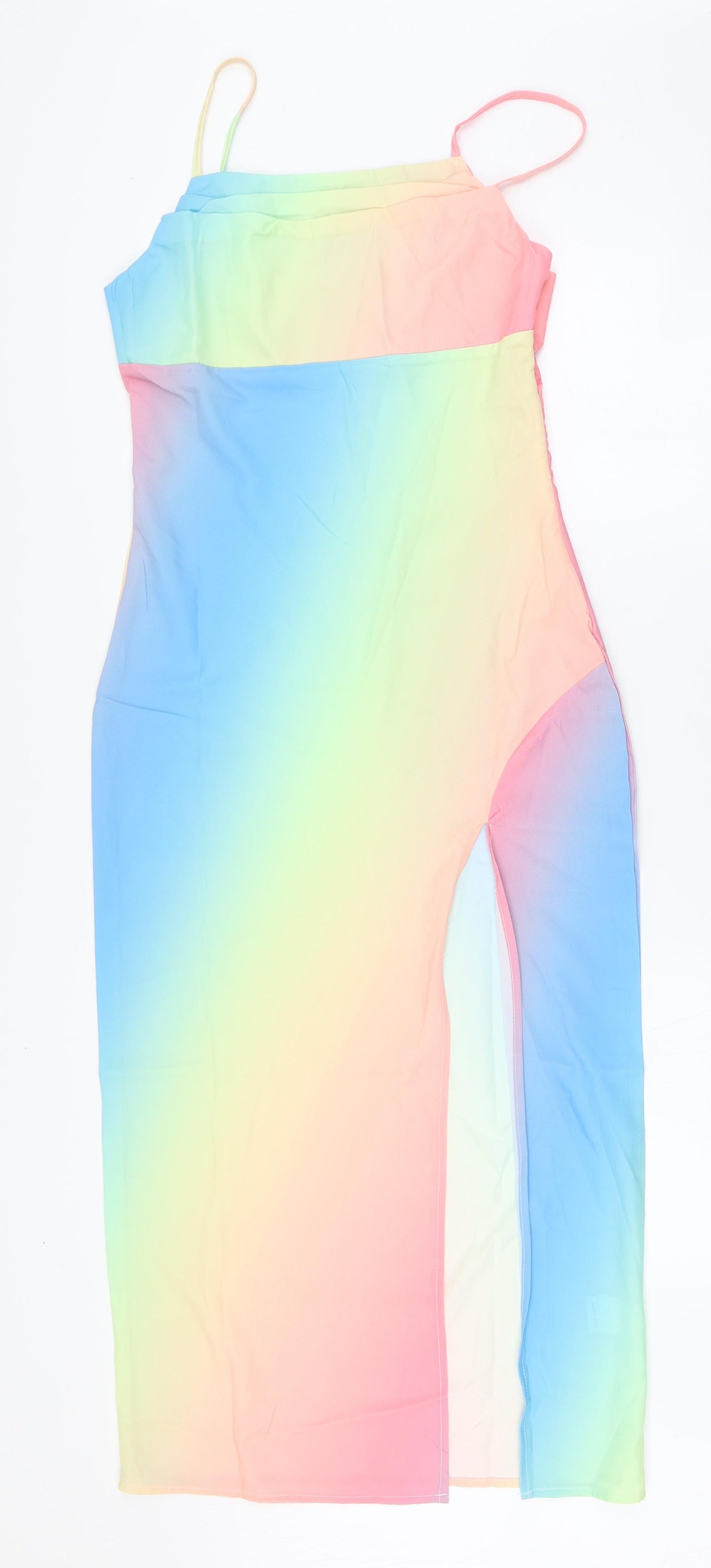 SheIn Womens Multicoloured Tie Dye Polyester Pencil Dress  Size XS  Square Neck Zip