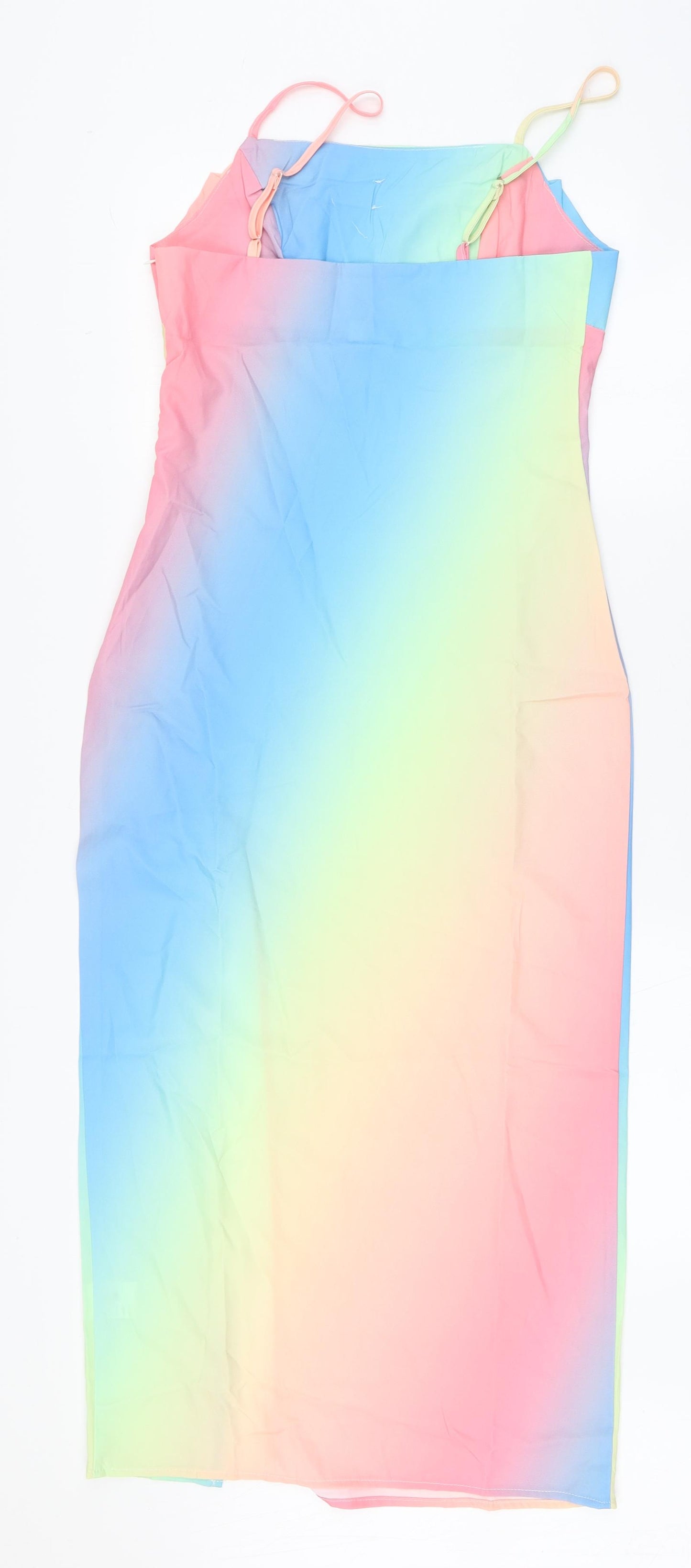 SheIn Womens Multicoloured Tie Dye Polyester Pencil Dress  Size XS  Square Neck Zip