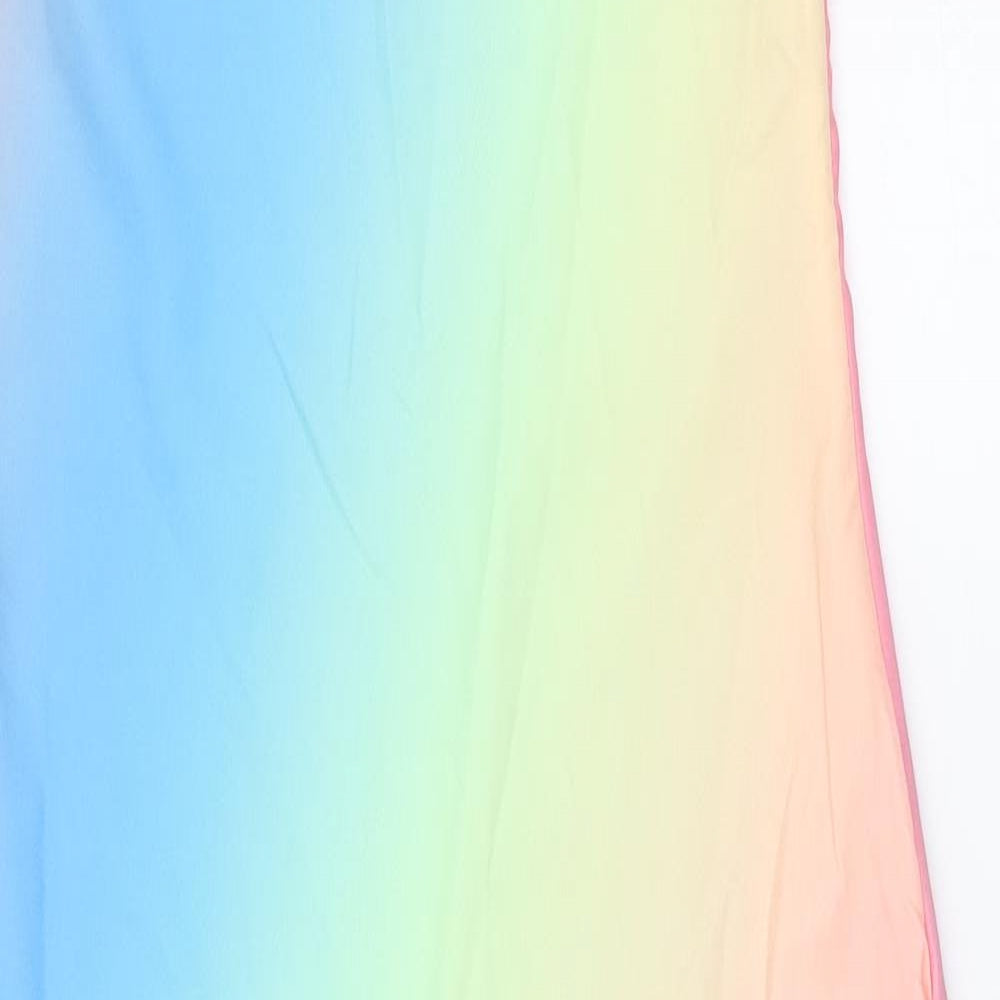 SheIn Womens Multicoloured Tie Dye Polyester Pencil Dress  Size XS  Square Neck Zip