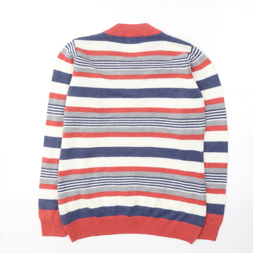 Isle Womens Multicoloured V-Neck Striped Acrylic Pullover Jumper Size 10