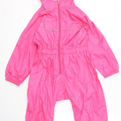 B&M Girls Pink  Polyester Coverall One-Piece Size 7-8 Years  Zip