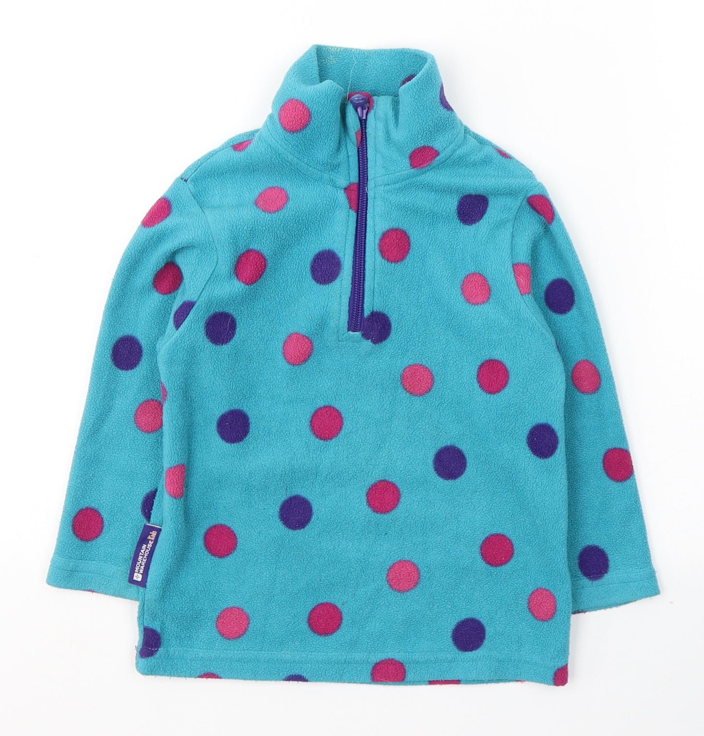 Mountain Warehouse Girls Blue Spotted Polyester Pullover Sweatshirt Size 3-4 Years  Pullover