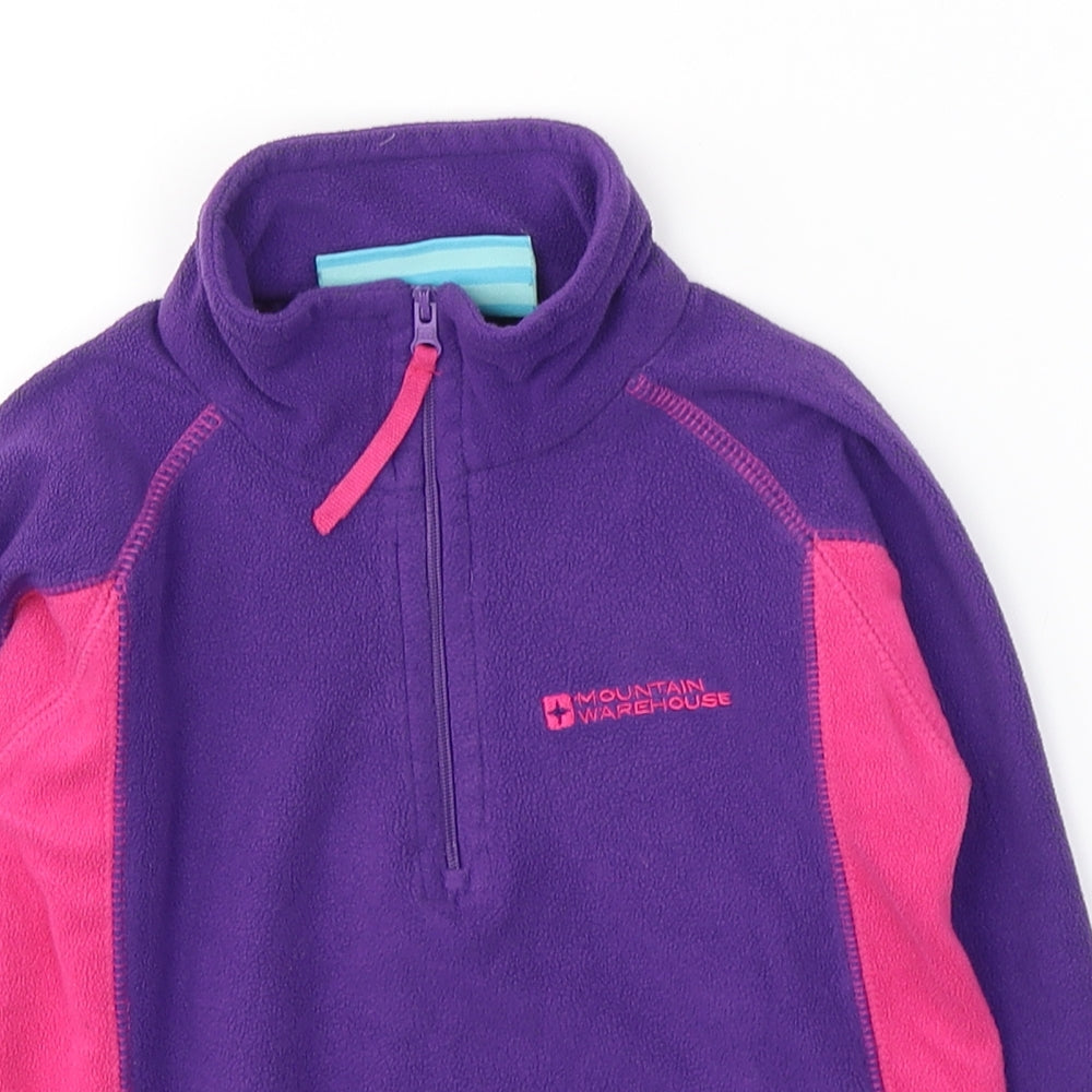 Moutain Warehouse Girls Purple Colourblock Polyester Pullover Sweatshirt Size 3-4 Years  Pullover