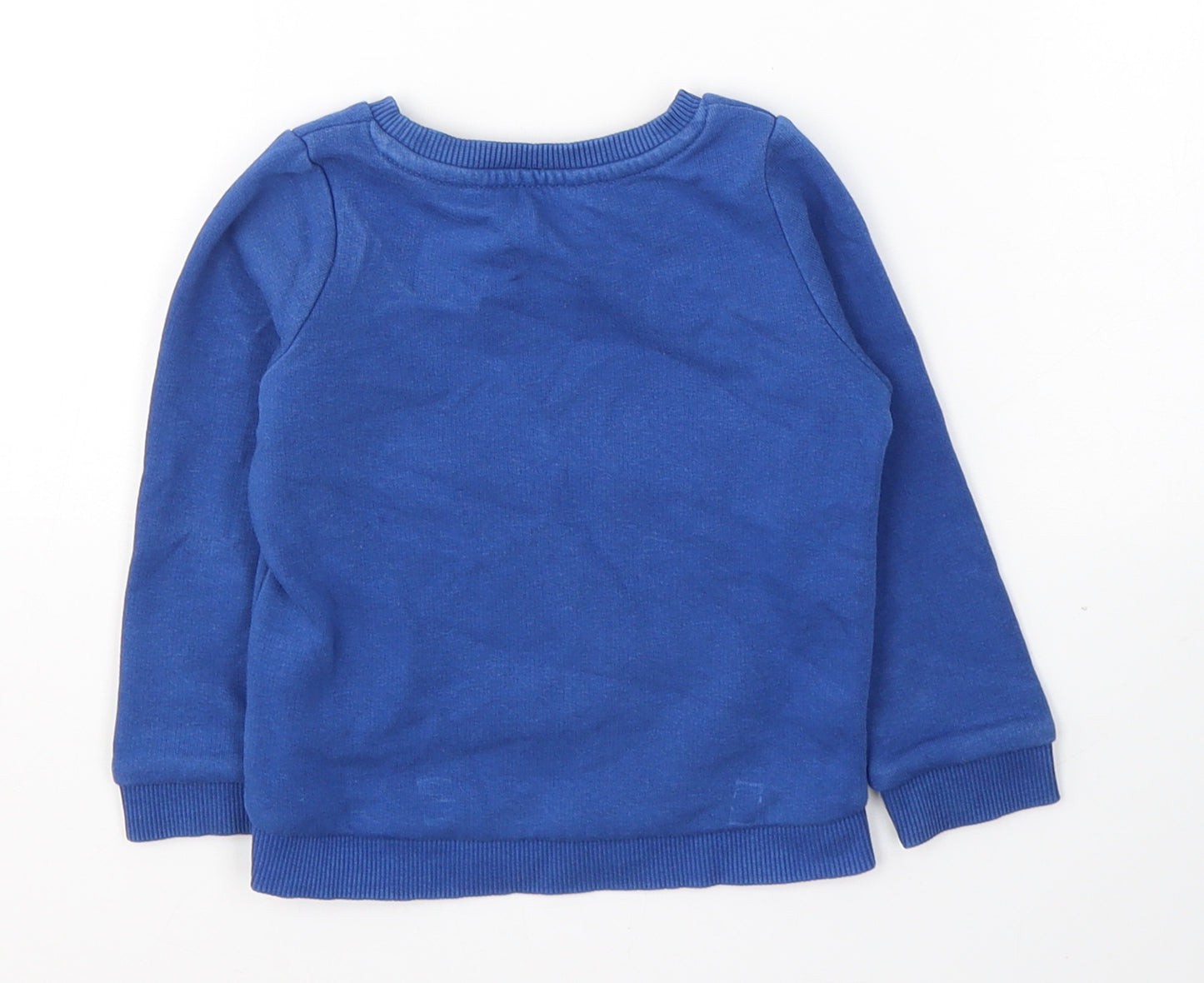 Nutmeg Girls Blue  Cotton Pullover Casual Size 18-24 Months Round Neck Pullover - Happy monster