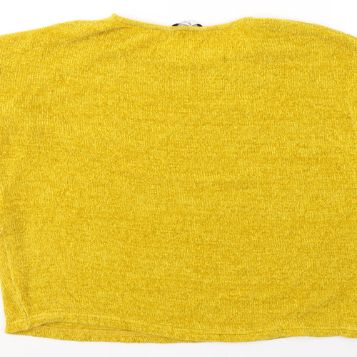 TU Womens Yellow  Acrylic Jersey T-Shirt Size 16 Round Neck
