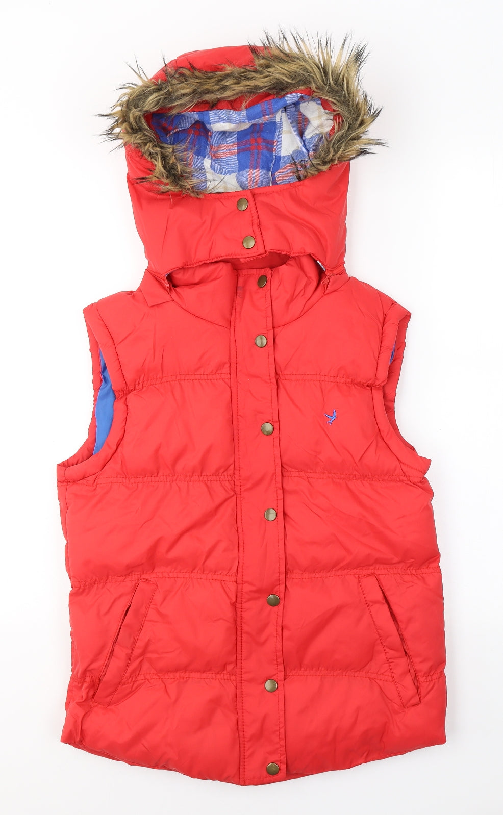 Denim & Co. Womens Red   Gilet Coat Size 10  Zip