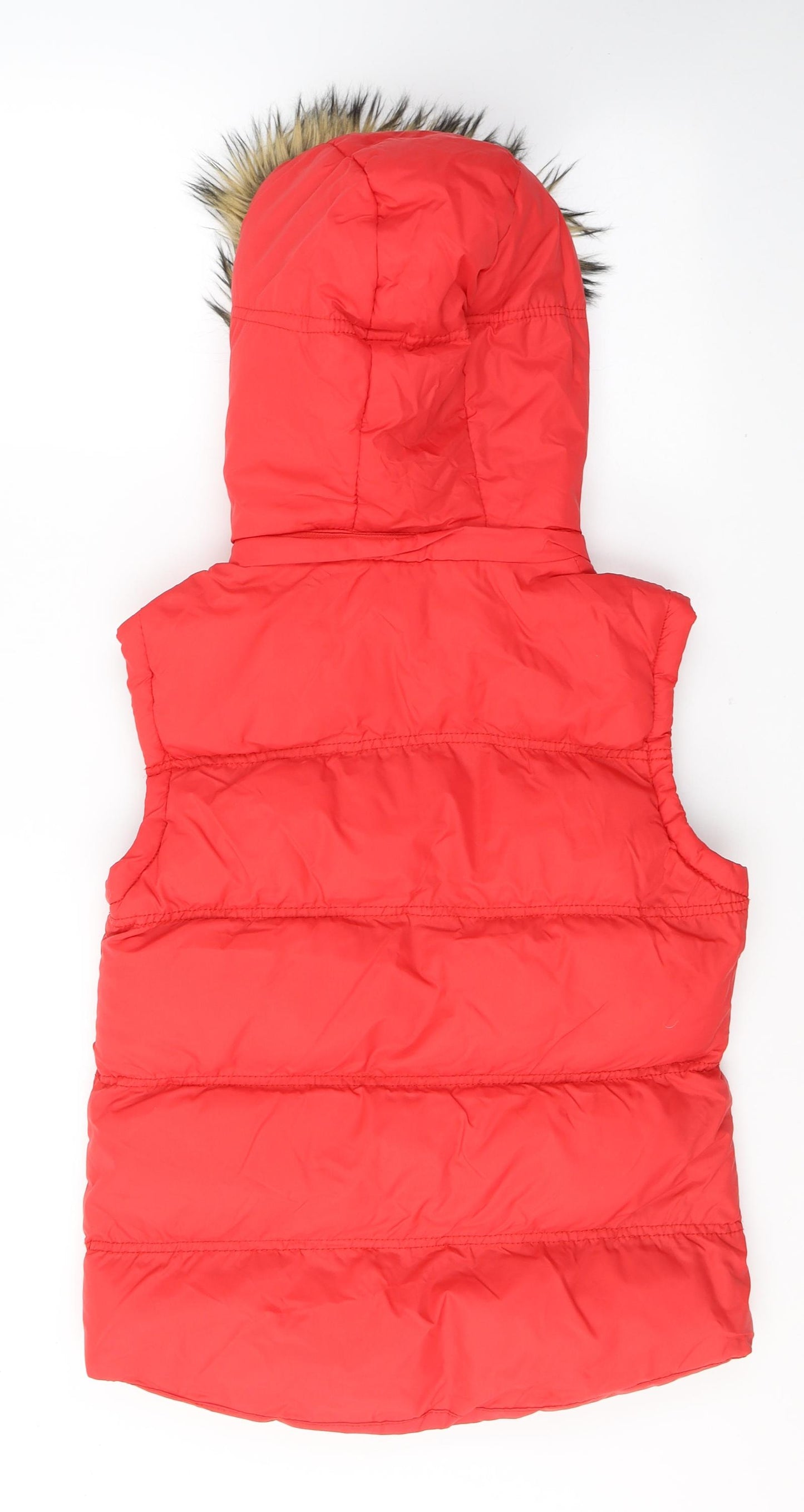 Denim & Co. Womens Red   Gilet Coat Size 10  Zip