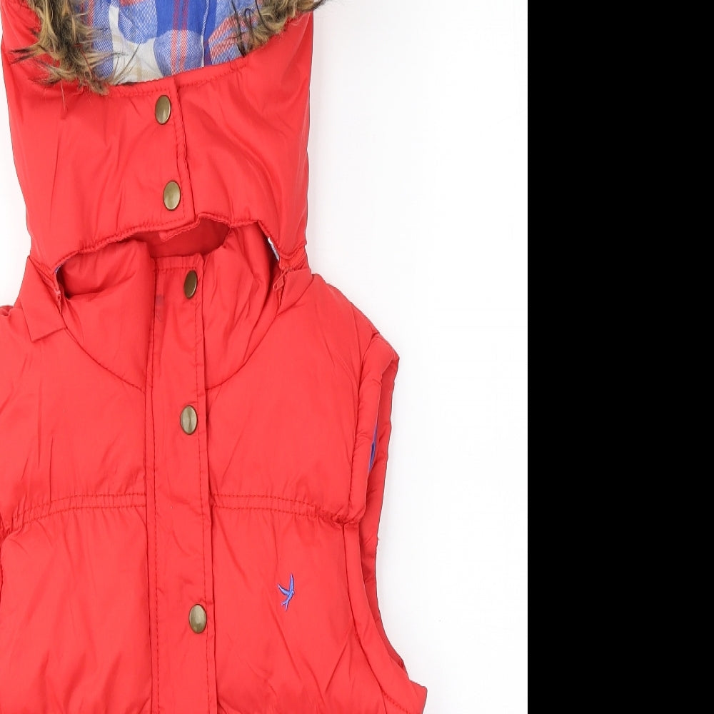 Denim & Co. Womens Red   Gilet Coat Size 10  Zip