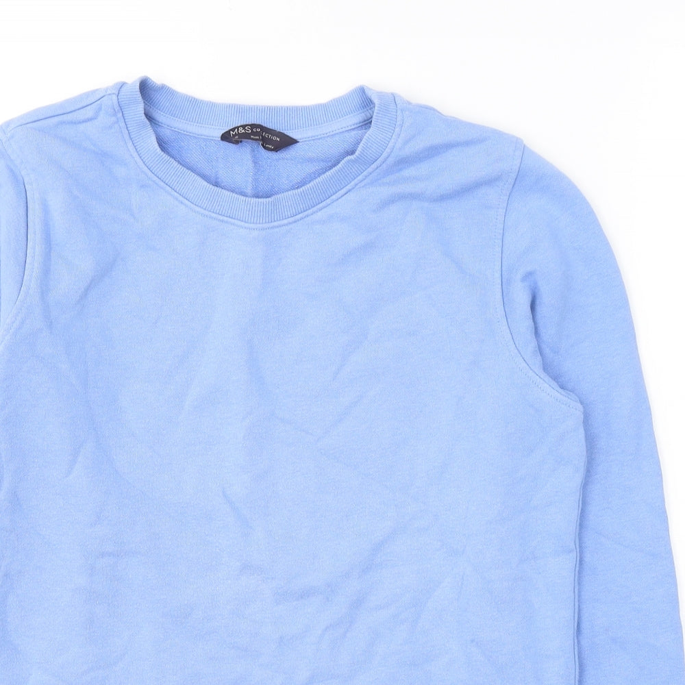 Marks and Spencer Womens Blue  Cotton Pullover Sweatshirt Size 10  Pullover