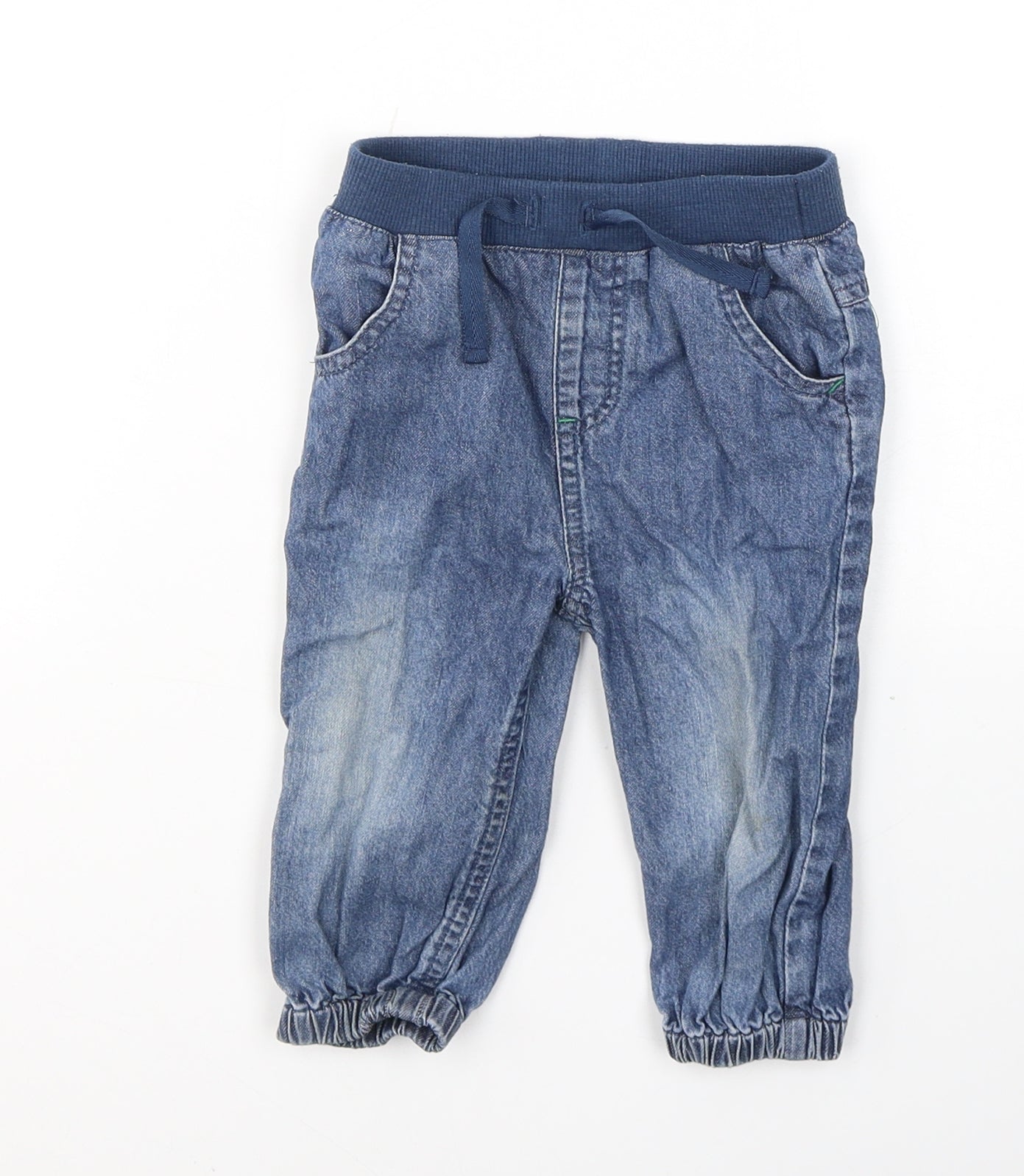 TU Boys Blue  Cotton Cargo Jeans Size 12-18 Months