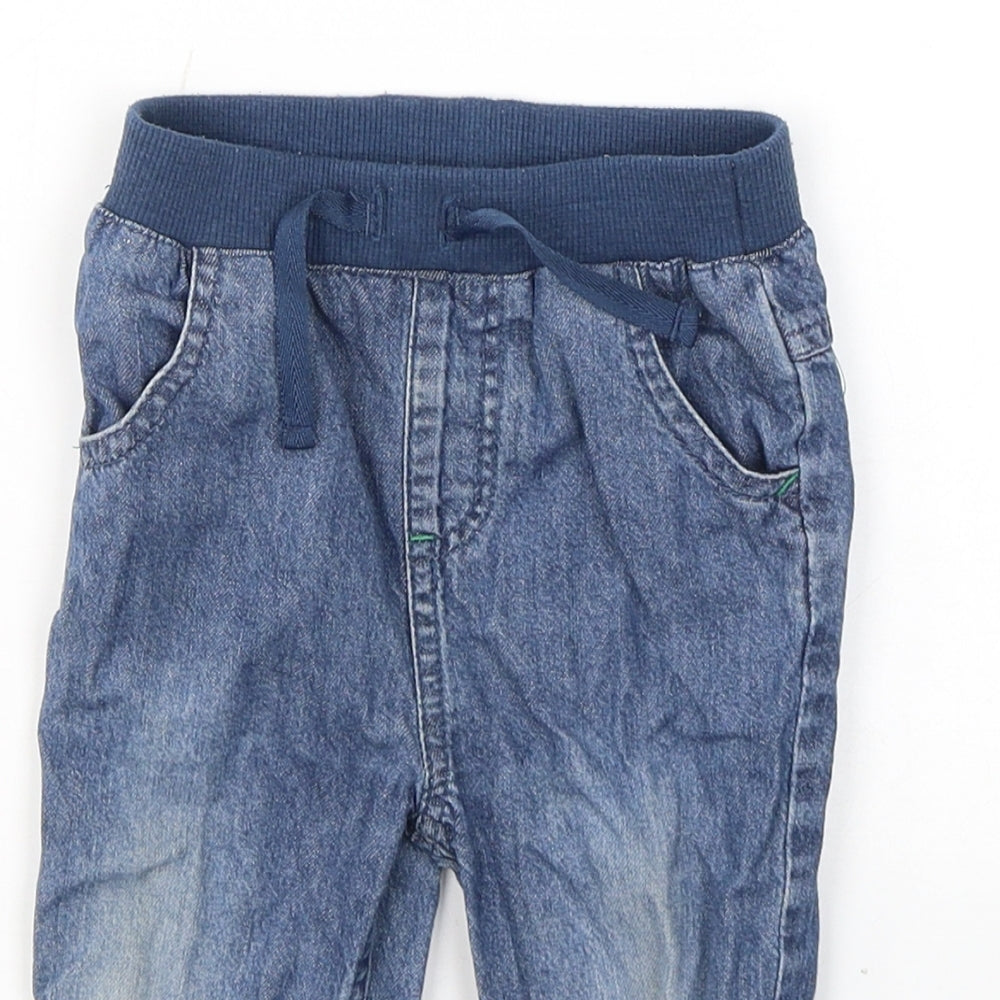 TU Boys Blue  Cotton Cargo Jeans Size 12-18 Months