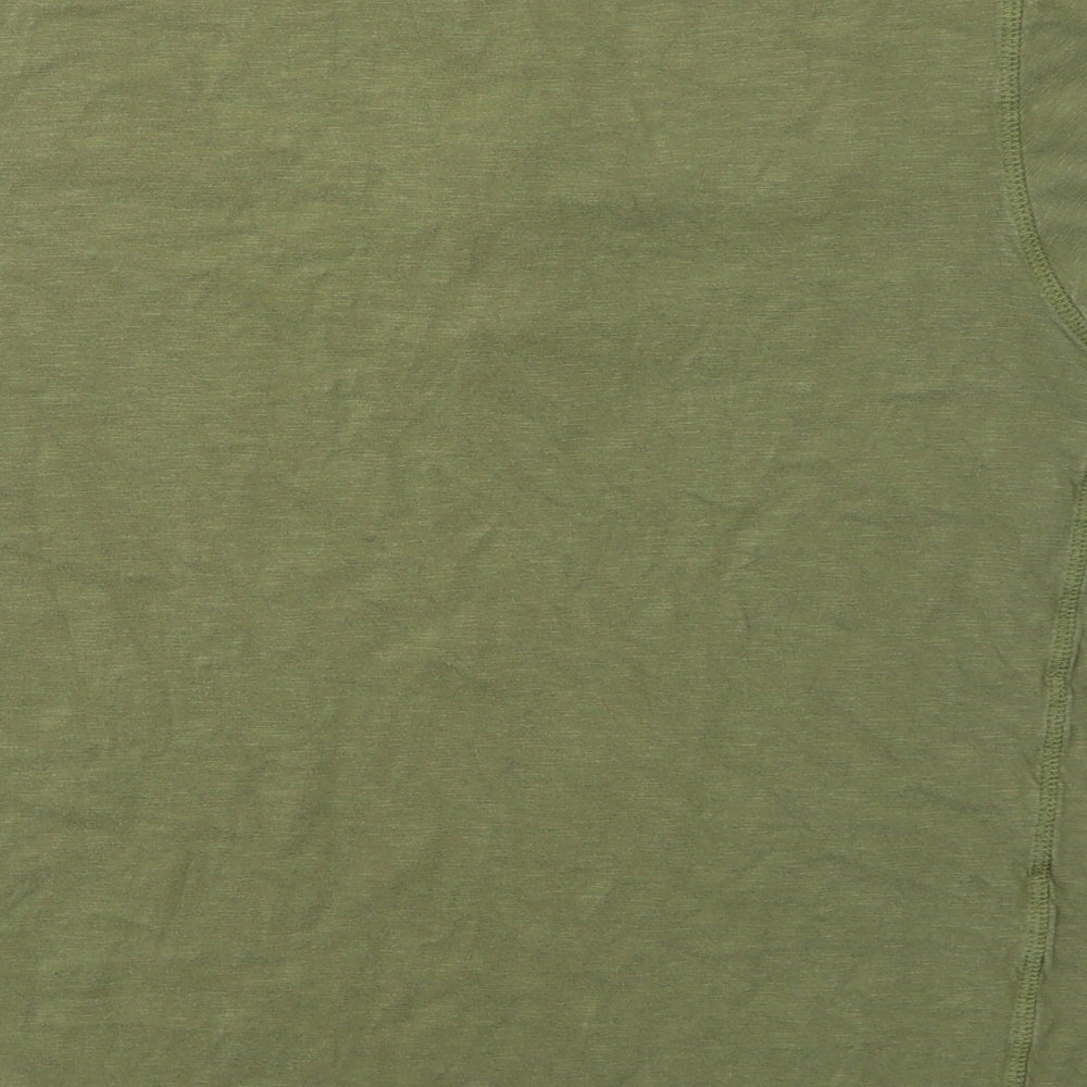 NEXT Mens Green  Cotton  T-Shirt Size S V-Neck