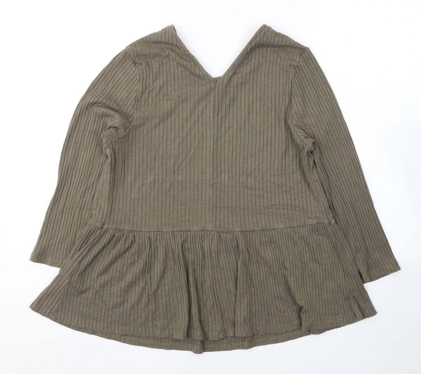 Capsule Womens Green  Viscose Jersey Blouse Size 16 Round Neck