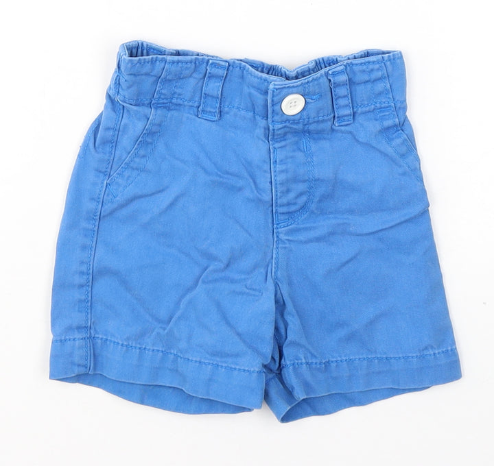 George Boys Blue Cotton Cropped Jeans Size 9-12 Months Button