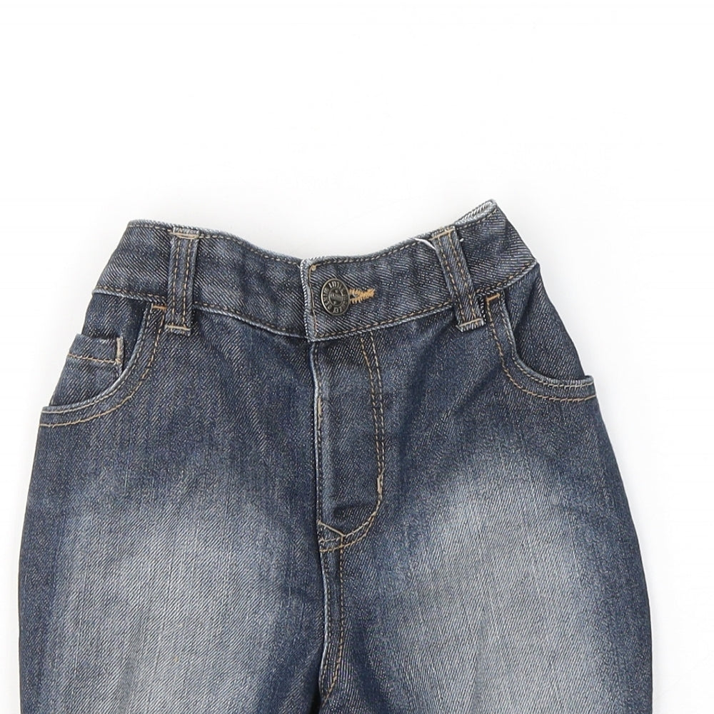 George Boys Blue  Cotton Cropped Jeans Size 4-5 Years  Regular Button