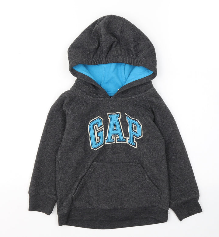 Gap Boys Grey Polyester Pullover Hoodie Size 4 Years Pullover