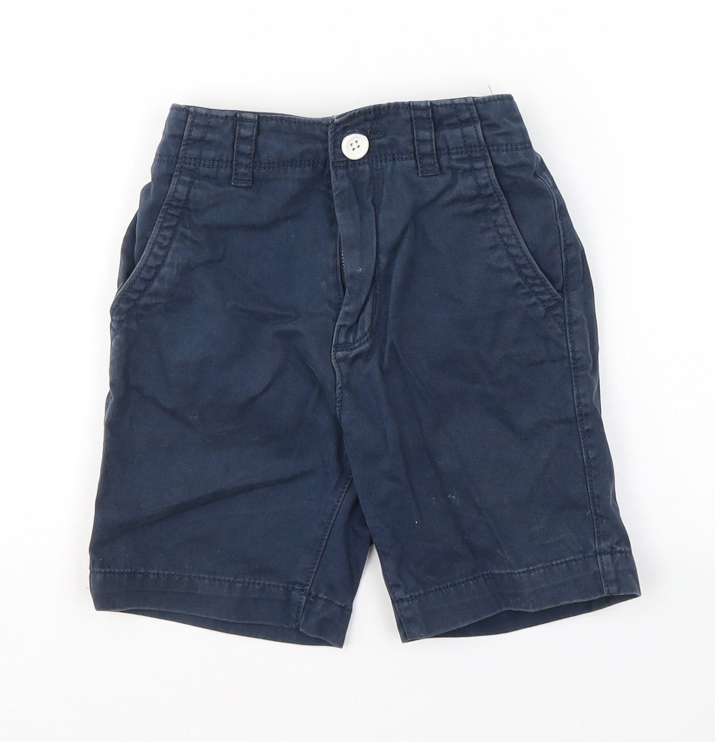 George Boys Blue  Cotton Cropped Trousers Size 5-6 Years  Regular Button