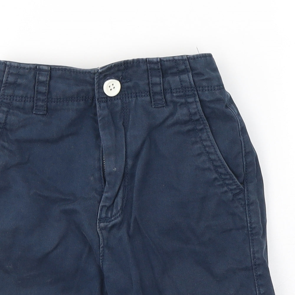 George Boys Blue  Cotton Cropped Trousers Size 5-6 Years  Regular Button