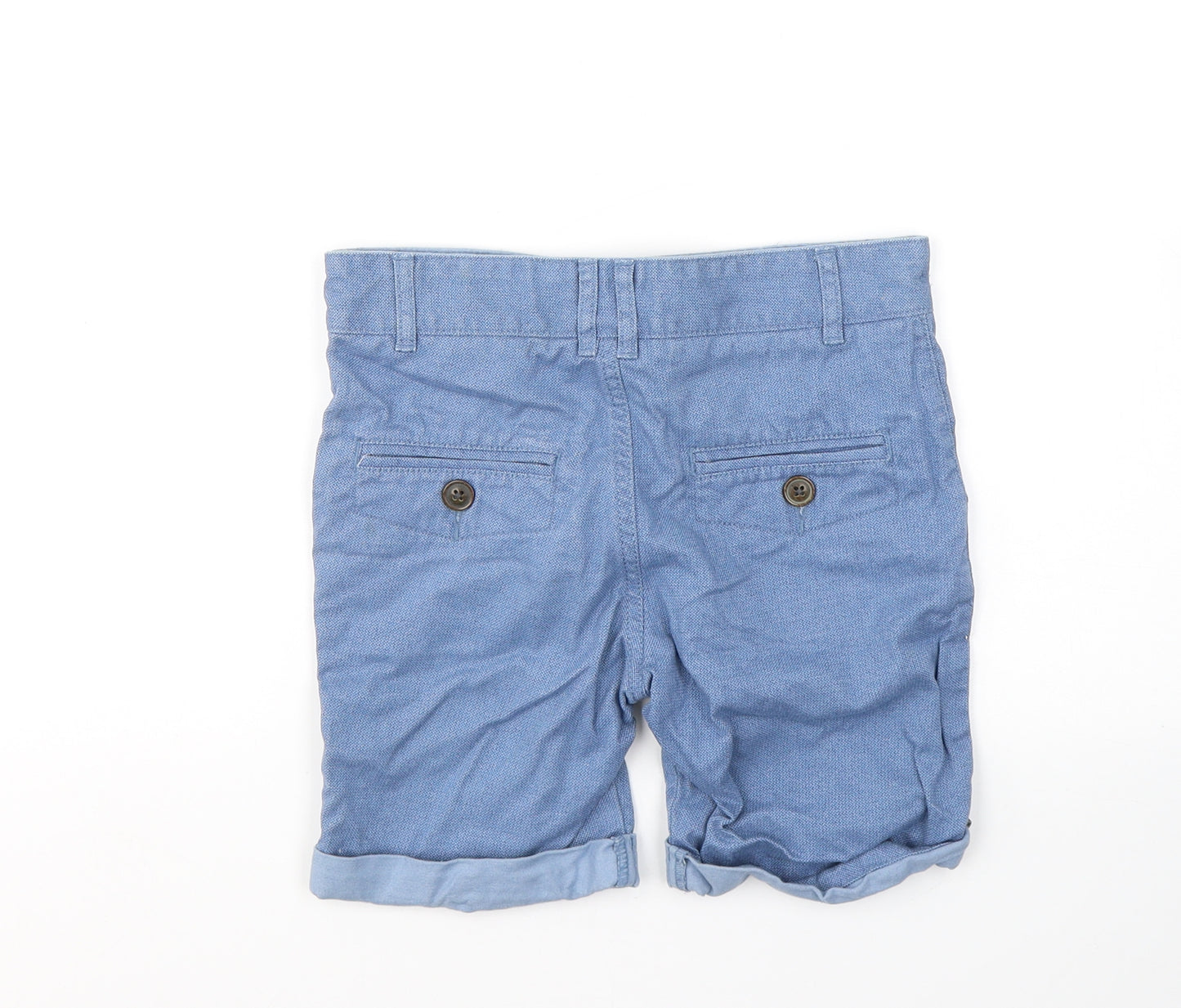 F&F Boys Blue  Cotton Cropped Trousers Size 7-8 Years  Regular Button