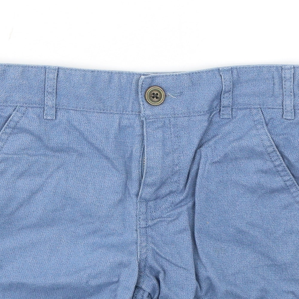 F&F Boys Blue  Cotton Cropped Trousers Size 7-8 Years  Regular Button
