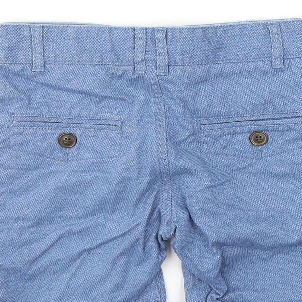 F&F Boys Blue  Cotton Cropped Trousers Size 7-8 Years  Regular Button
