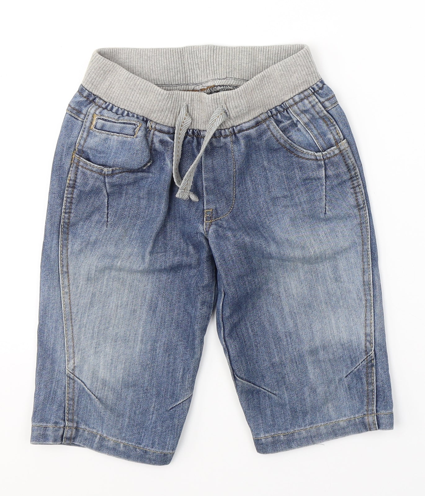 Urban Outlaws Boys Blue  Cotton Bermuda Shorts Size 7 Years  Regular Drawstring