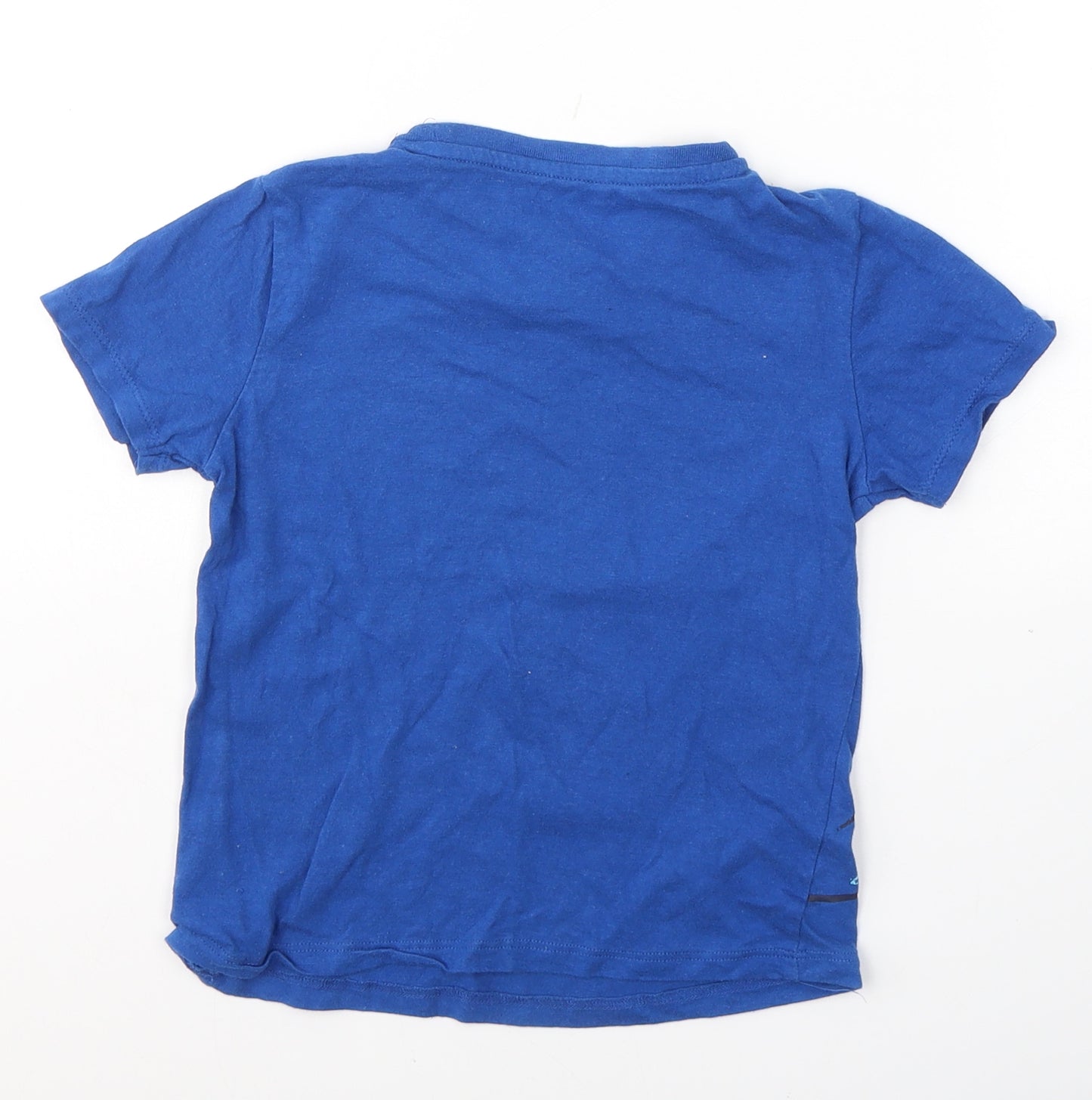 Pep&Co Boys Blue  Cotton Basic T-Shirt Size 5-6 Years Round Neck Pullover - Turtle Awesome