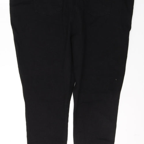 Simply Be Womens Black  Cotton Skinny Jeans Size 30 L27 in Regular Button