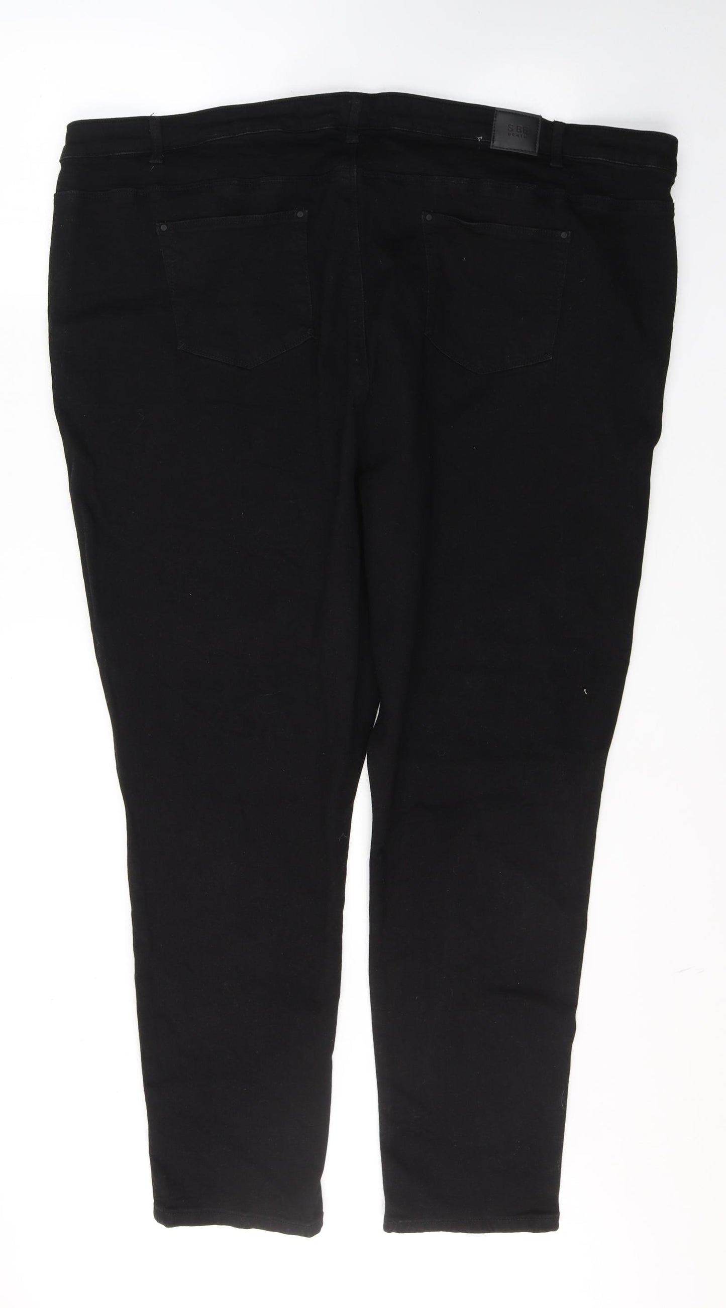 Simply Be Womens Black  Cotton Skinny Jeans Size 30 L27 in Regular Button
