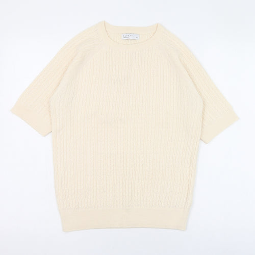 Papaya Womens Ivory Roll Neck  Acrylic Pullover Jumper Size 14