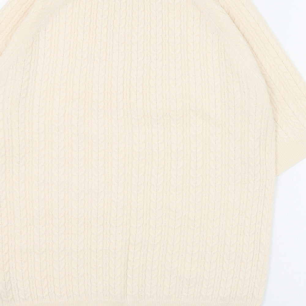 Papaya Womens Ivory Roll Neck  Acrylic Pullover Jumper Size 14