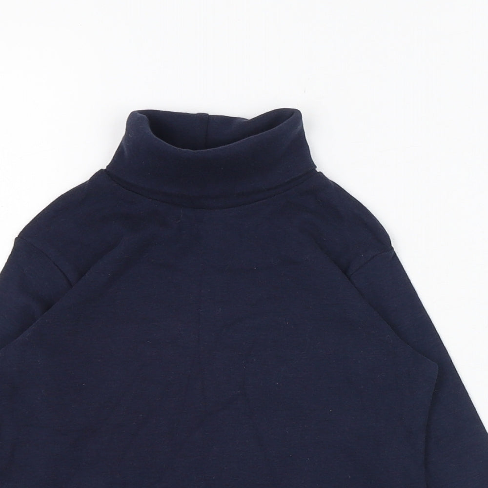Gap Boys Blue  Cotton Basic T-Shirt Size 18-24 Months Roll Neck Pullover