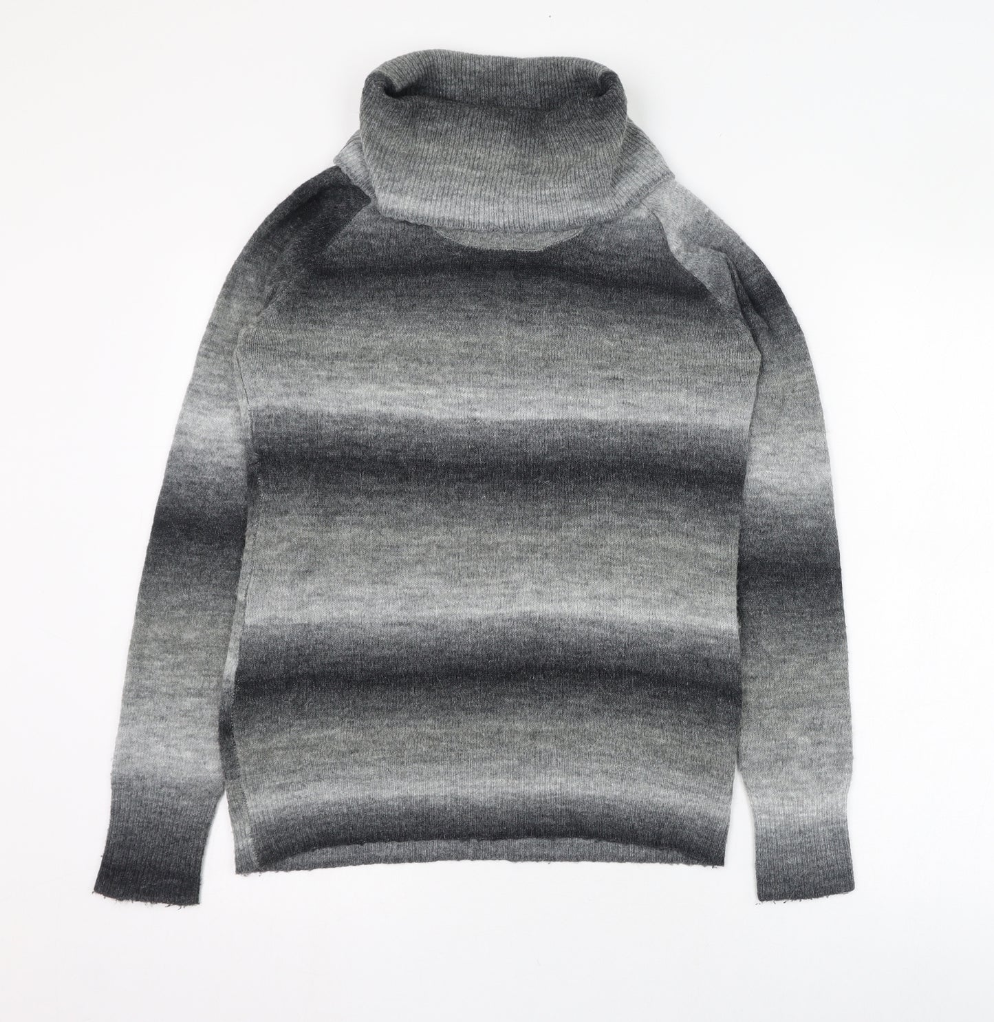 Twenty One Womens Grey Roll Neck  Acrylic Pullover Jumper Size 10