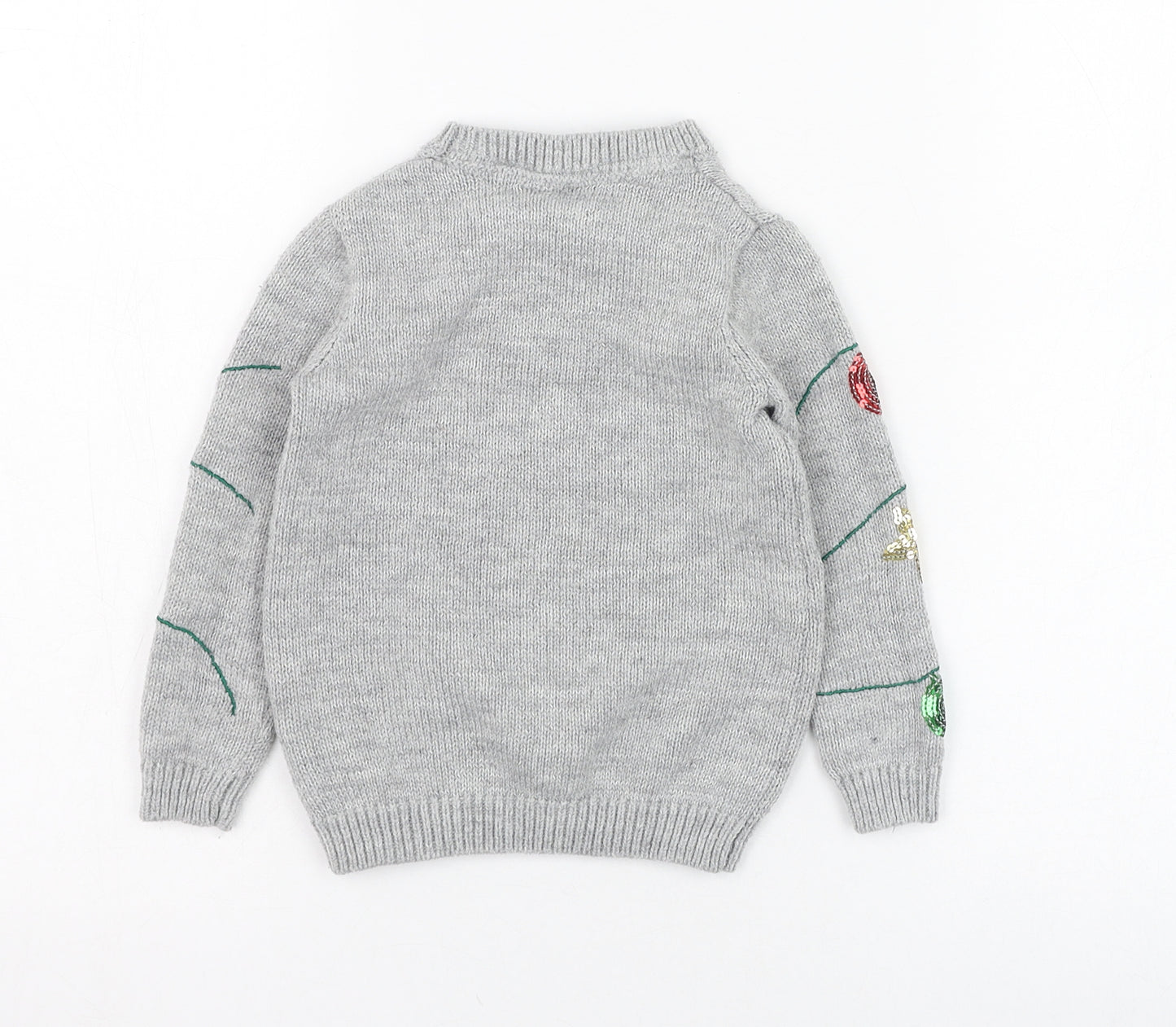 Primark Girls Grey Round Neck  Polyester Pullover Jumper Size 2-3 Years  Pullover - Minnie Mouse, Christmas