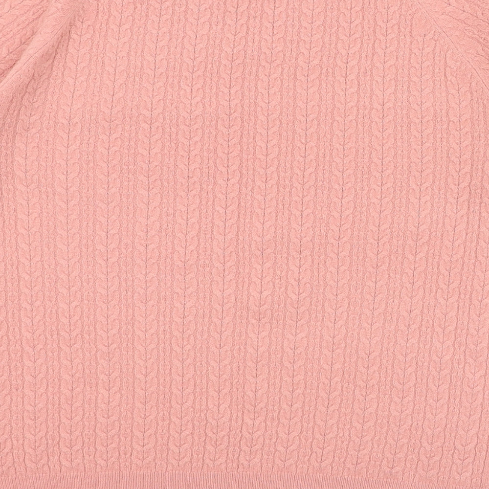 Papaya Womens Pink Round Neck  Acrylic Pullover Jumper Size 14