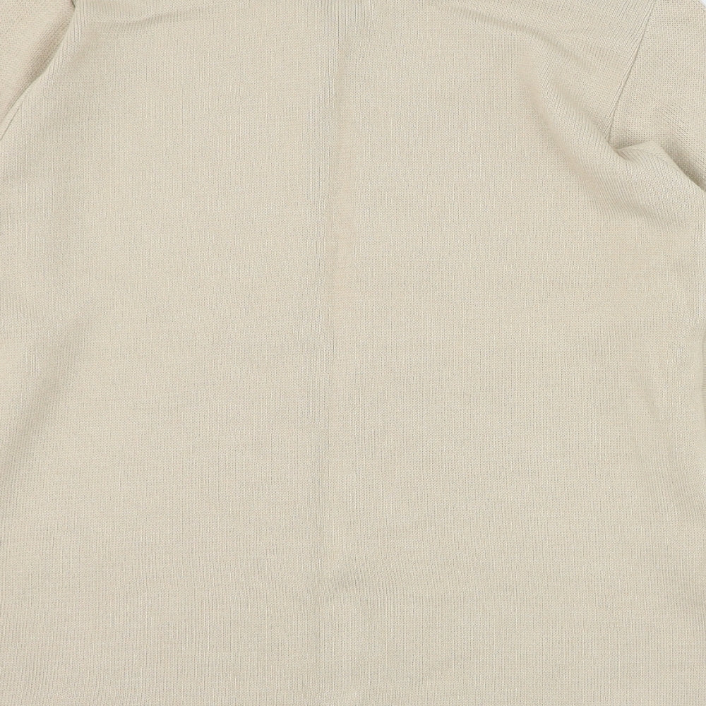 Autonomy Womens Beige Round Neck  Acrylic Cardigan Jumper Size S