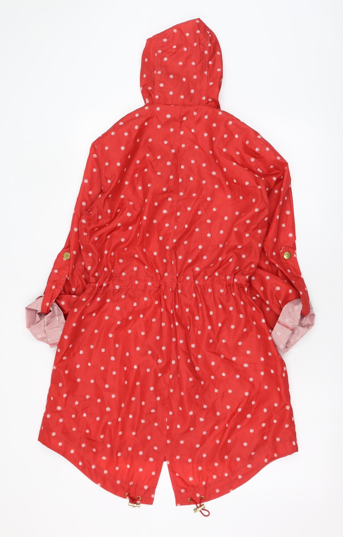 Red Herring Womens Red Polka Dot  Rain Coat Coat Size 10  Zip