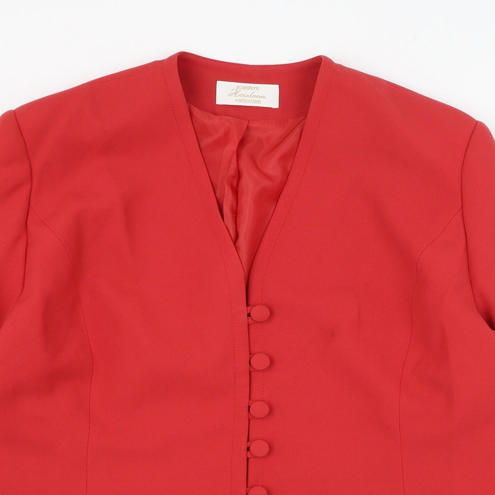 Eastex Womens Red   Jacket Blazer Size 16  Button