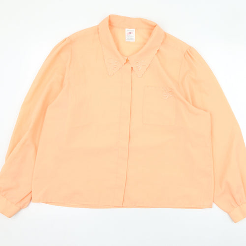 Littlewoods Womens Orange  Polyester Basic Button-Up Size 18 Collared