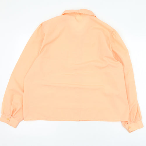 Littlewoods Womens Orange  Polyester Basic Button-Up Size 18 Collared