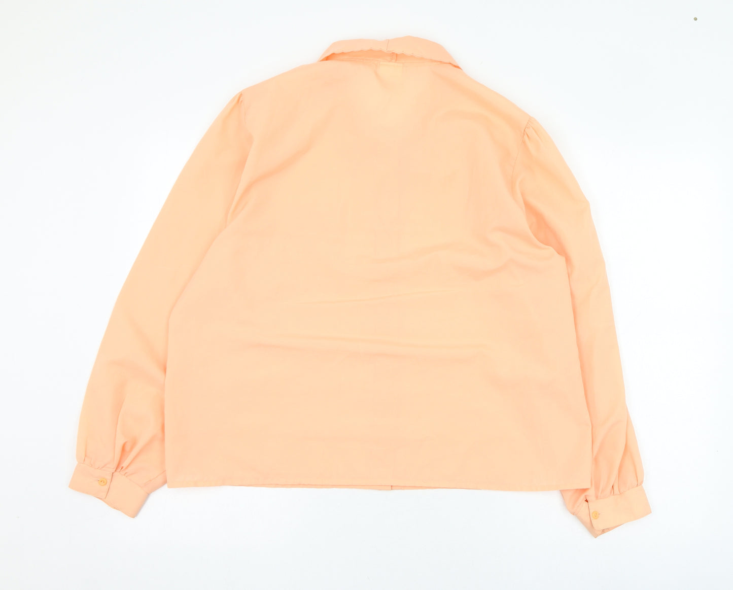 Littlewoods Womens Orange  Polyester Basic Button-Up Size 18 Collared