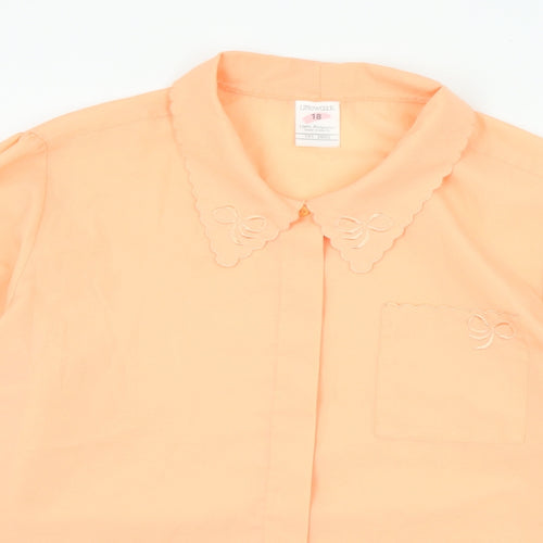 Littlewoods Womens Orange  Polyester Basic Button-Up Size 18 Collared