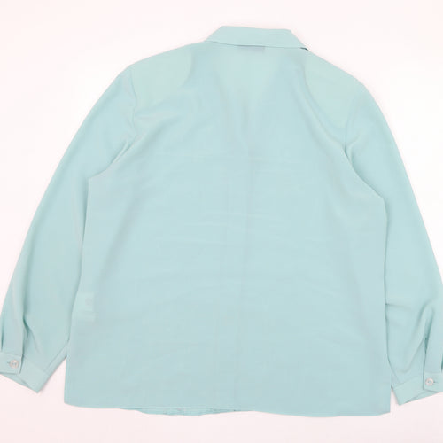 Your Sixth Sense Womens Green  Polyester Basic Button-Up Size 16 Collared