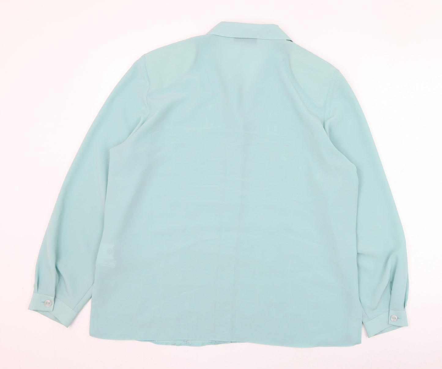 Your Sixth Sense Womens Green  Polyester Basic Button-Up Size 16 Collared
