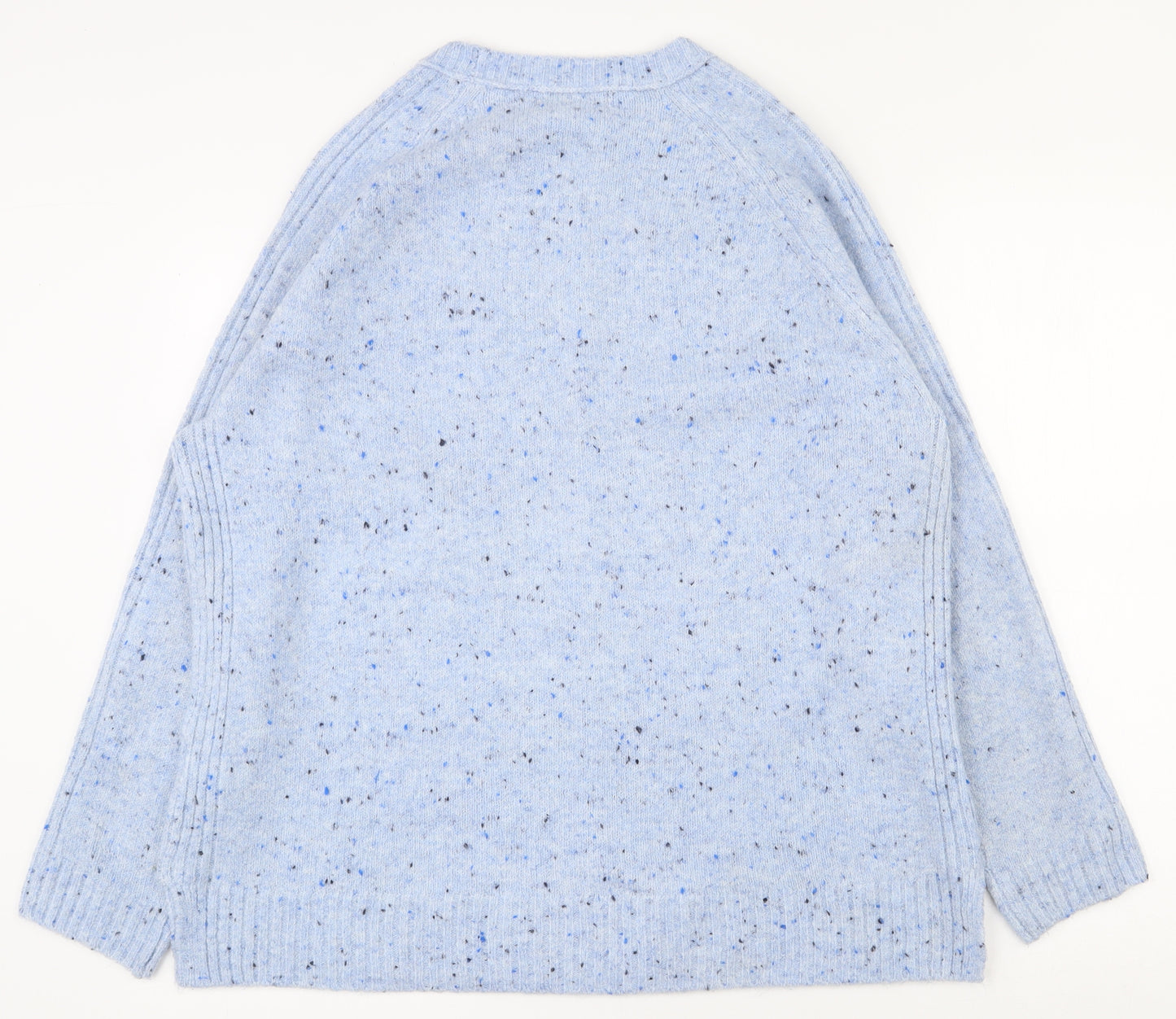 Marks and Spencer Womens Blue Round Neck  Acrylic Pullover Jumper Size L