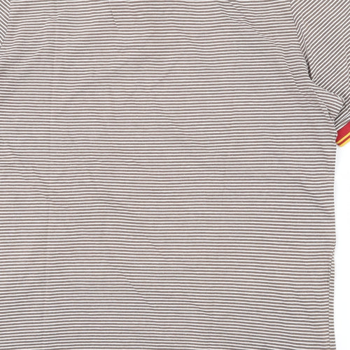 River Island Mens Multicoloured Striped 100% Cotton  Polo Size M Collared Pullover