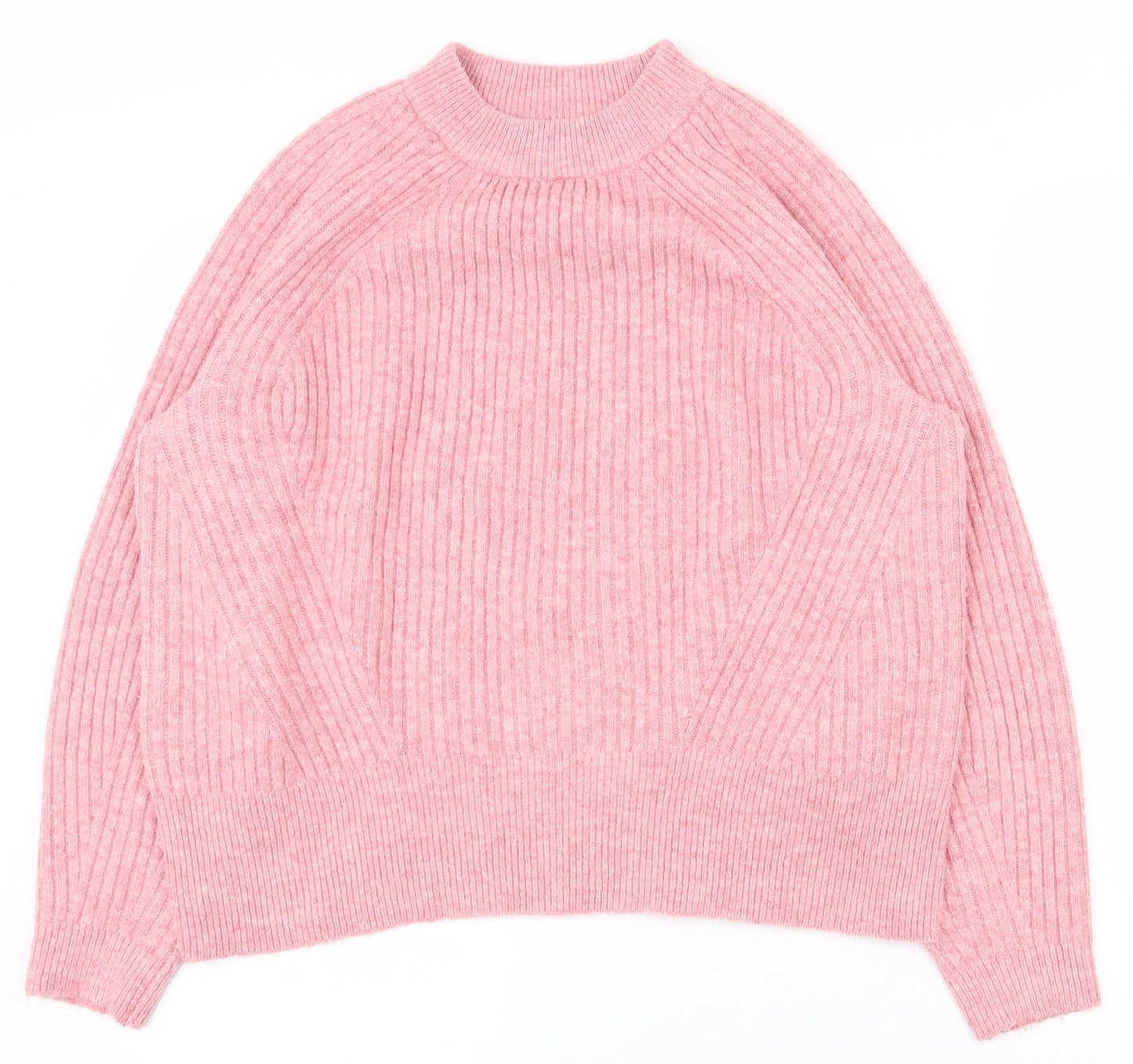 Marks and Spencer Womens Pink Crew Neck  Acrylic Pullover Jumper Size L