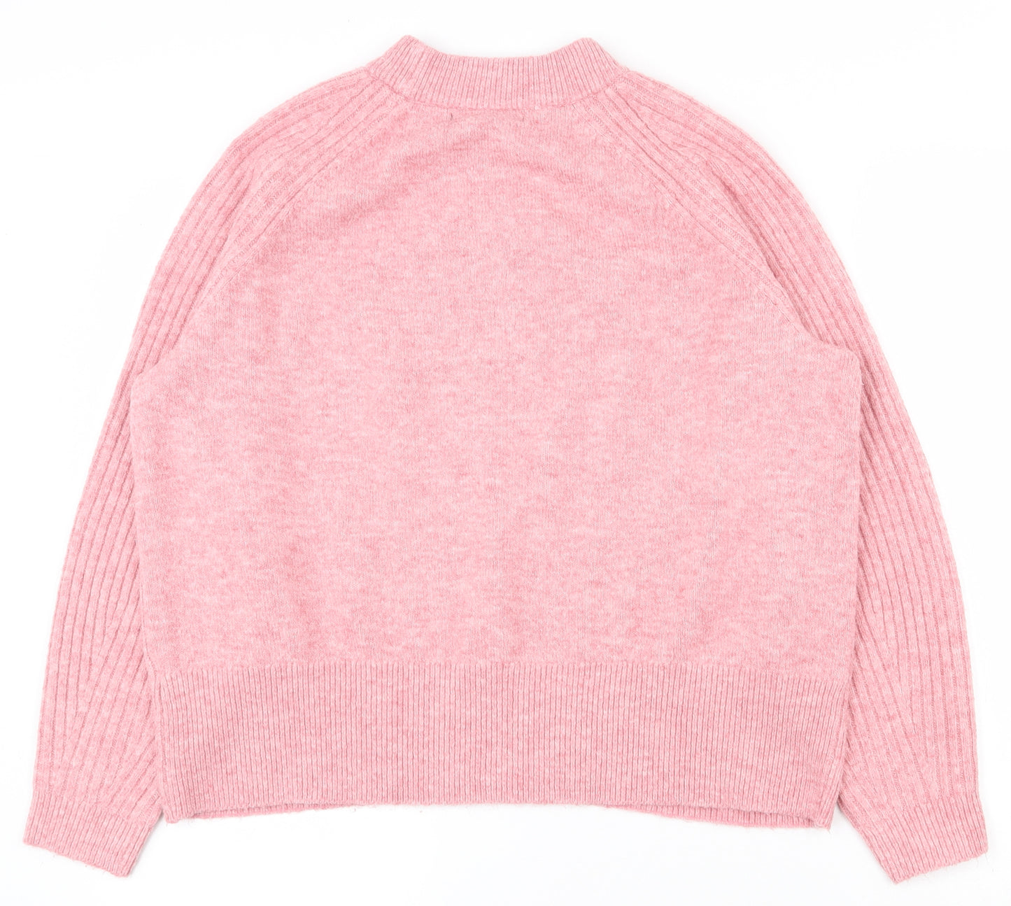 Marks and Spencer Womens Pink Crew Neck  Acrylic Pullover Jumper Size L